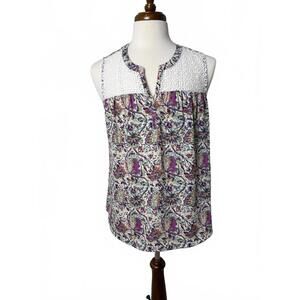 DR2 Floral Print Sleeveless Blouse, size L
